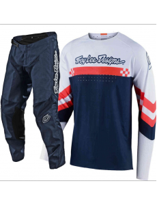 CONJUNTO TROY LEE DESIGNS 2021 MIX SE ULTRA FACTORY & GP - BRANCO / NAVY
